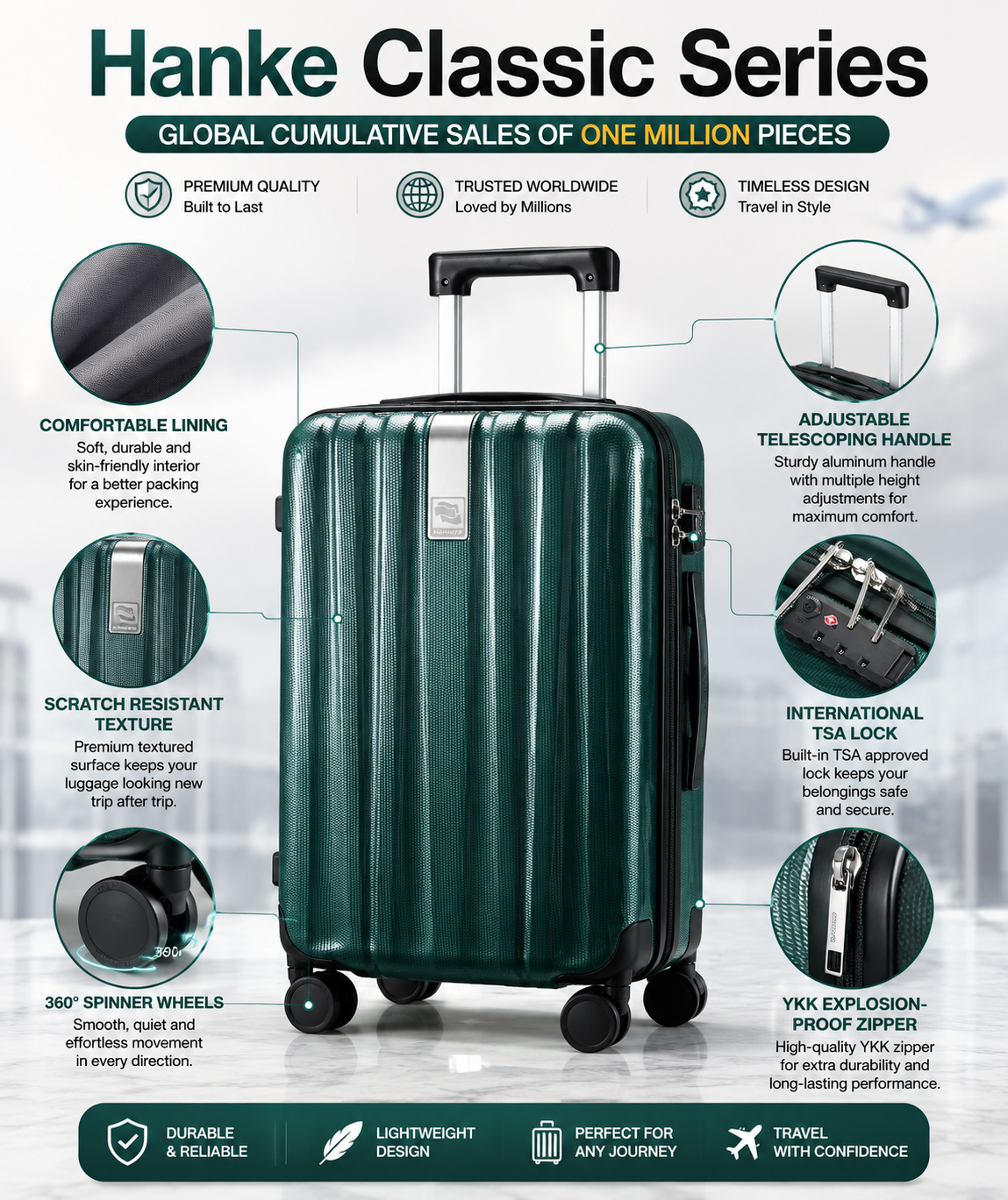 Hanke 29-Inch Hardside Checked Spinner Luggage product photo