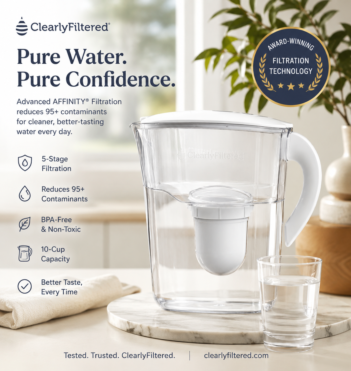 Clearly Filtered Water Filter Pitcher product photo