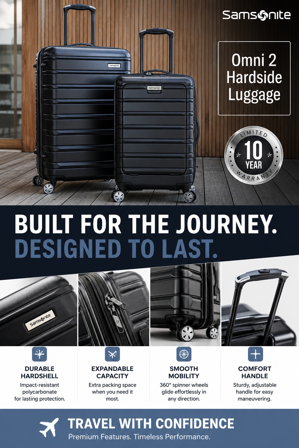 Samsonite Freeform Hardside Spinner in use during a typical task