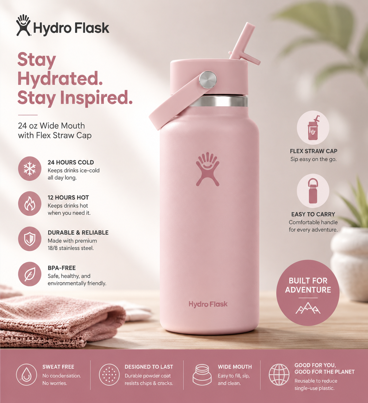 Hydro Flask 32 oz Wide Mouth Flex Cap product photo