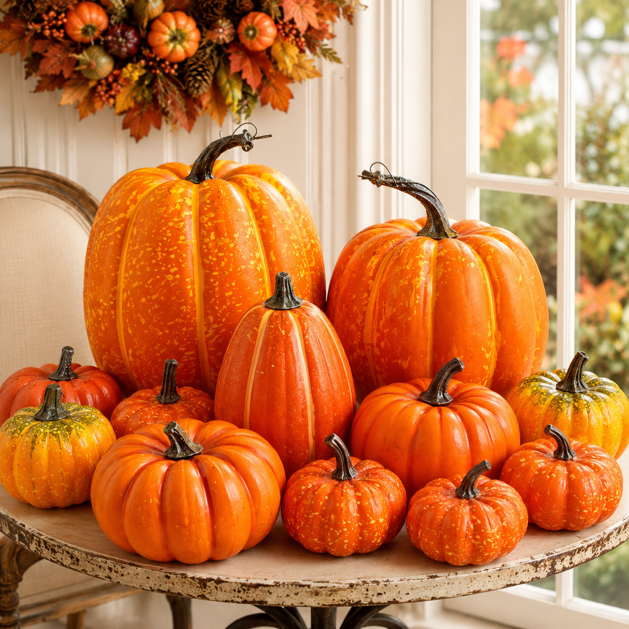Ywlake 16 Pcs Assorted Artificial Pumpkins Set product photo