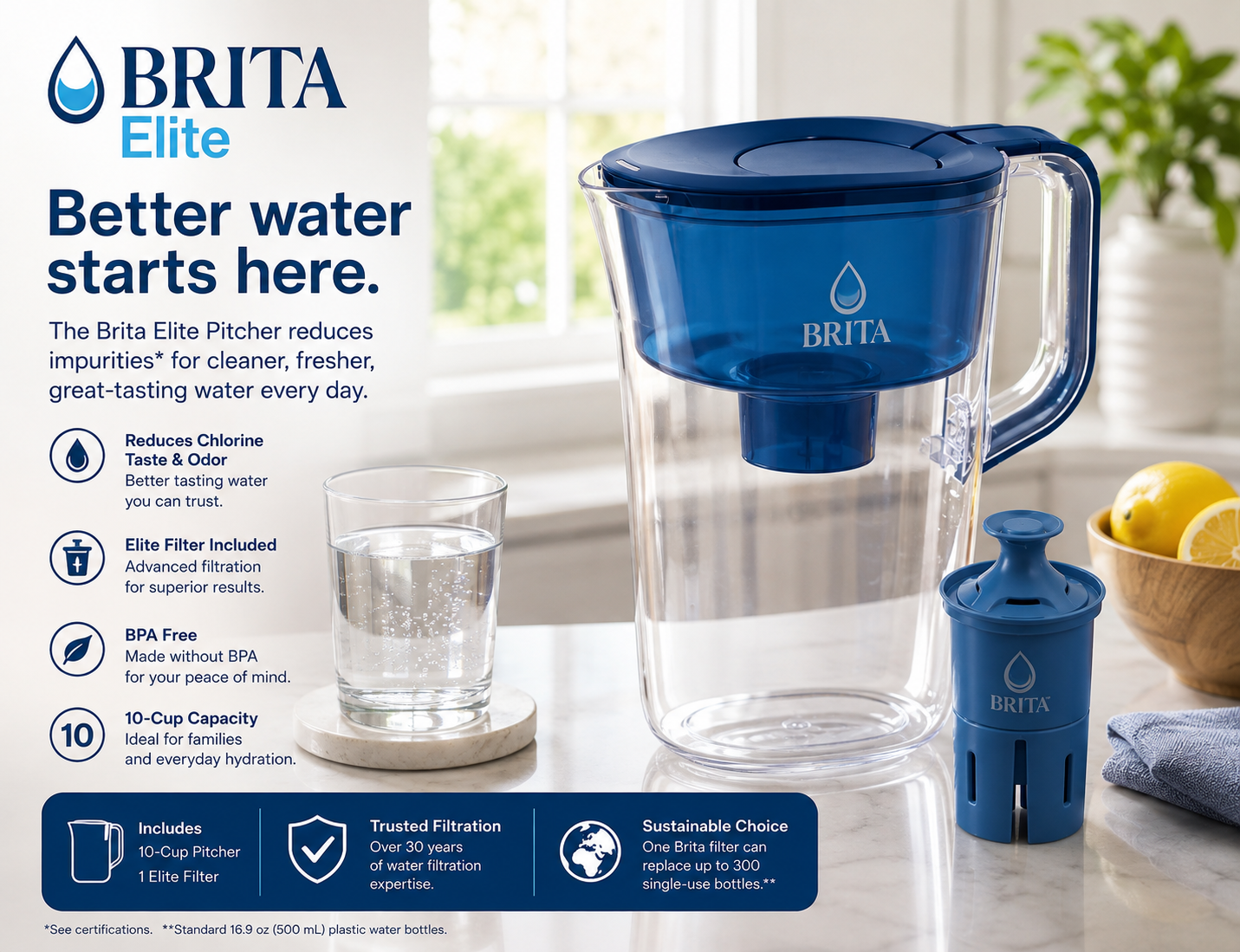 ZeroWater 10-Cup Ready-Read Pitcher product photo