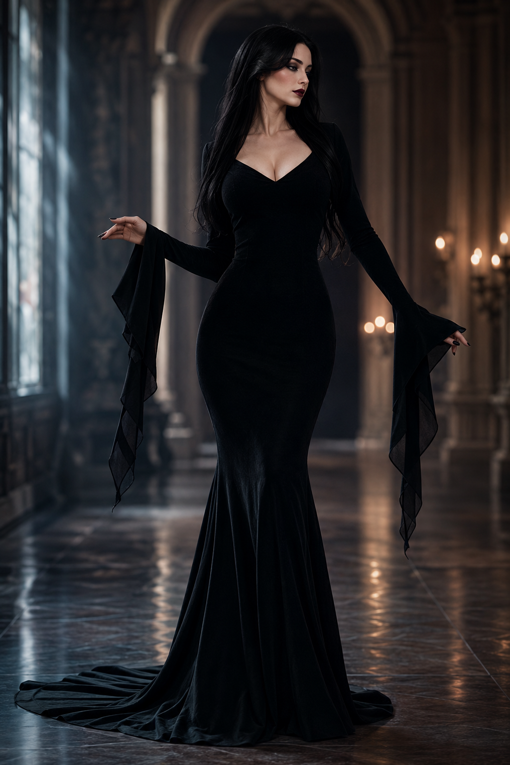 Women's Floor-Length Velvet Renaissance Gothic Dress product photo